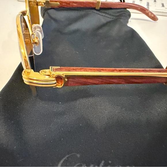Cartier Gold Frame Sunglasses with Brown Lenses - Picture 2 of 8